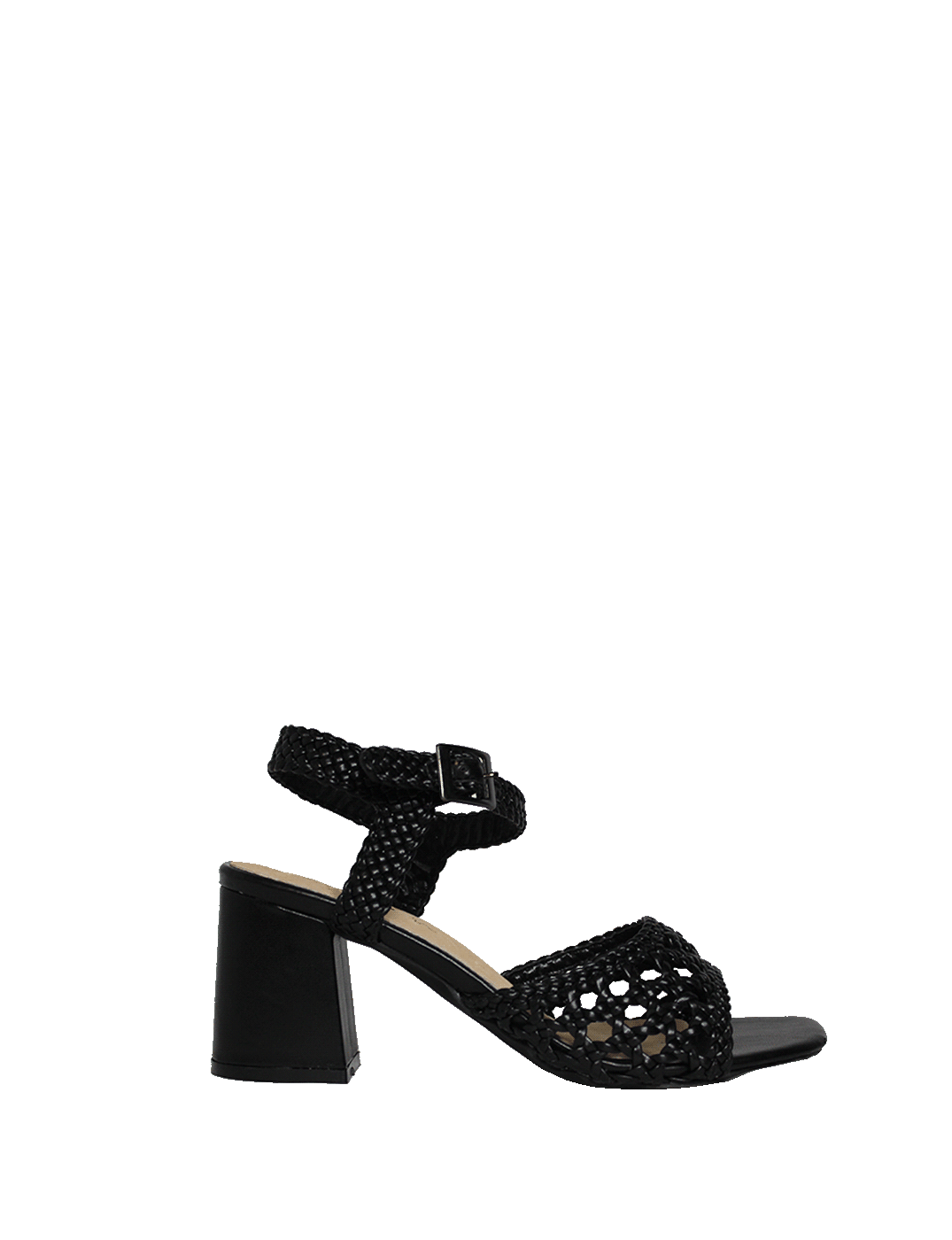 Block Heel Sandals Black / Beige | Rodem Shoes